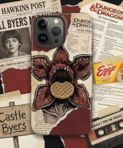 Retro Monster Waffle Phone Case – Vintage Horror Aesthetic Cover