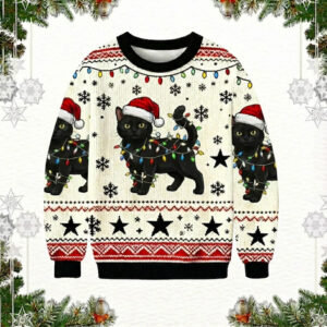 Black Cat Ugly Christmas Sweater
