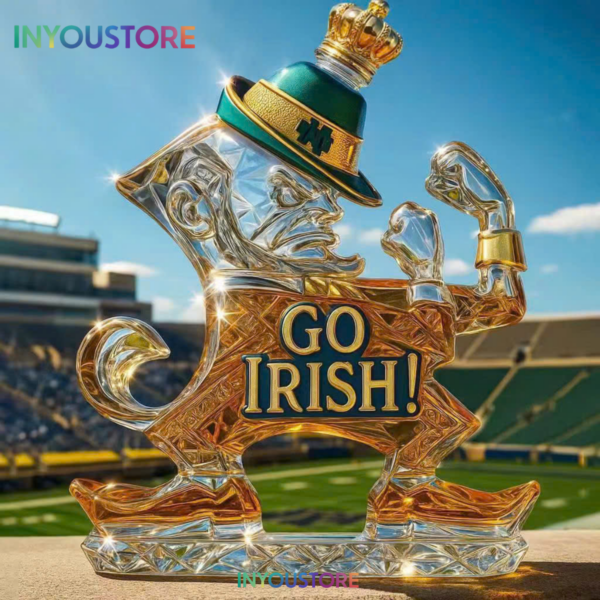 Notre Dame Fighting Irish Leprechaun Go Irish Whiskey Bottle