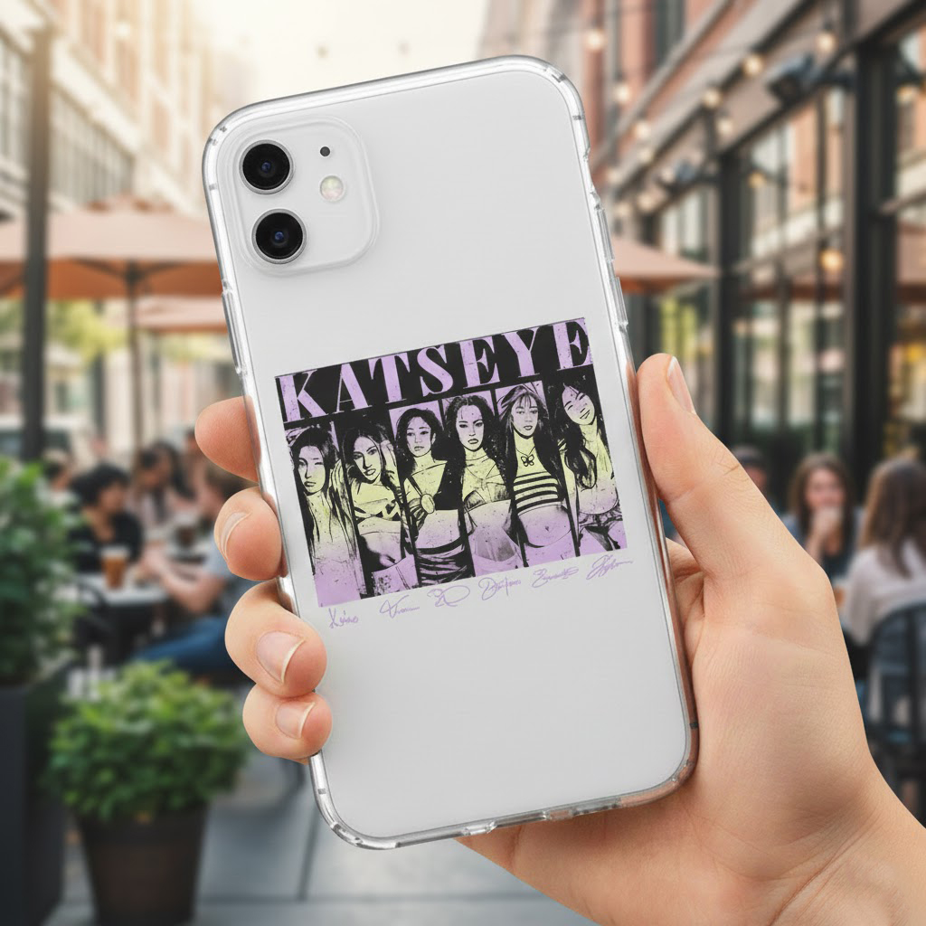 Clear Phone Case KATSEYE (K-Pop/Pop Group) - Signed Photo Graphic - Image 3