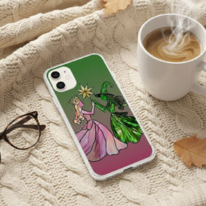 Alternative view of Wicked Musical "Defying Gravity" Phone Case - Stained Glass Elphaba & Glinda Art