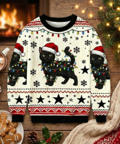 Alternative view of Black Cat Ugly Christmas Sweater