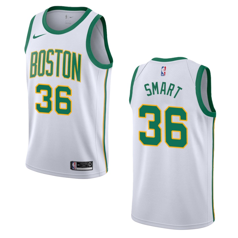 2019-20 Men Boston Celtics #36 Marcus Smart City Swingman Basketball Jersey - White