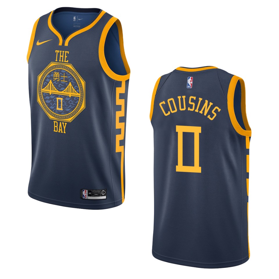 2019-20 Men Golden State Warriors #0 Demarcus Cousins City Edition Swingman Basketball Jersey - Navy