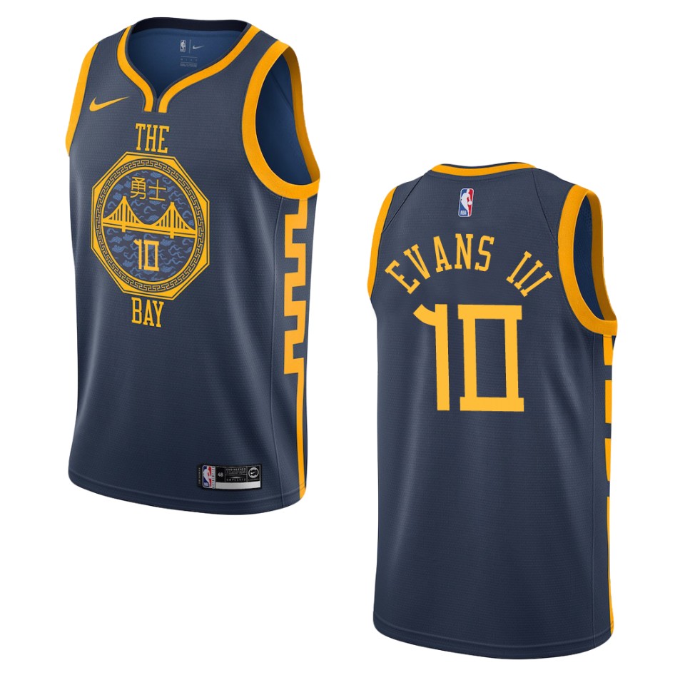2019-20 Men Golden State Warriors #10 Jacob Evans Iii City Edition Swingman Basketball Jersey - Navy