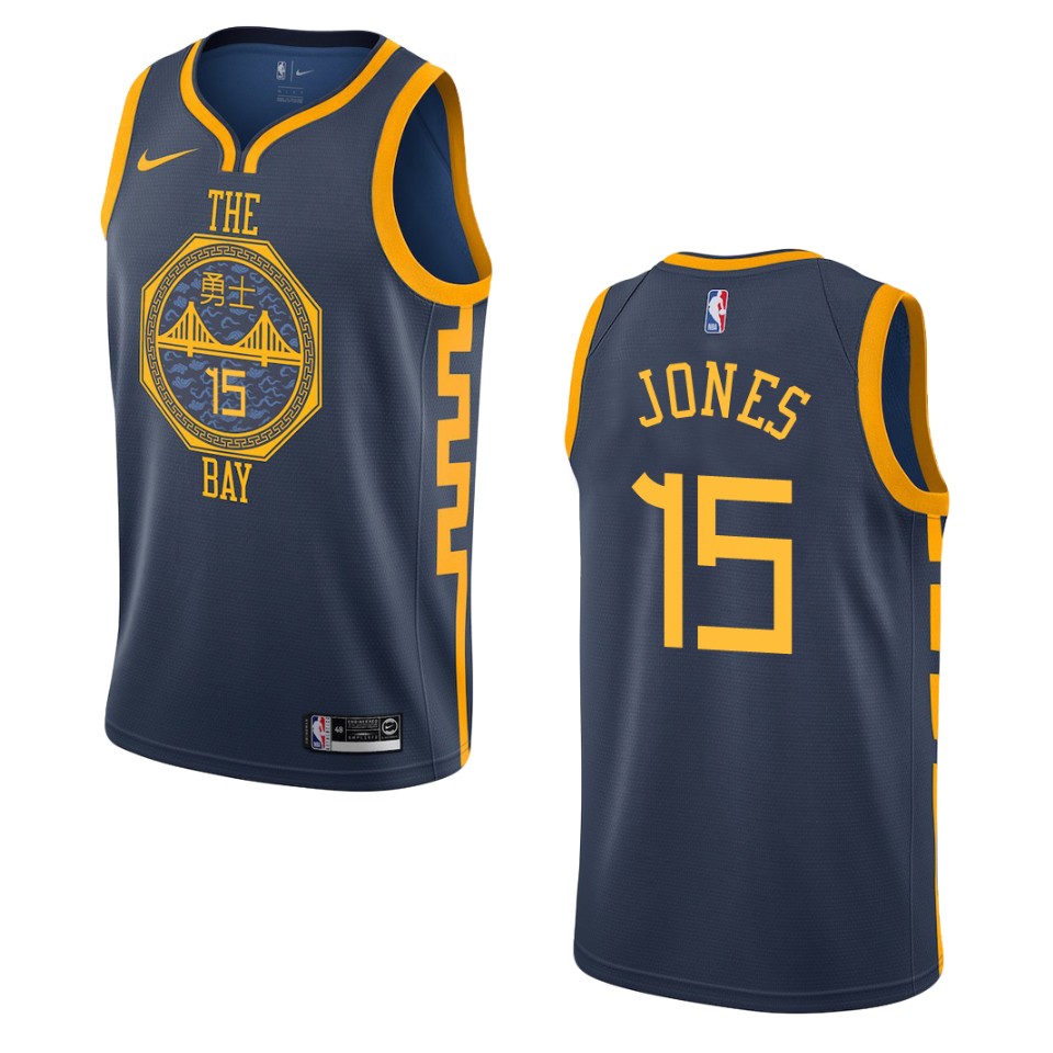 2019-20 Men Golden State Warriors #15 Damian Jones City Edition Swingman Basketball Jersey - Navy