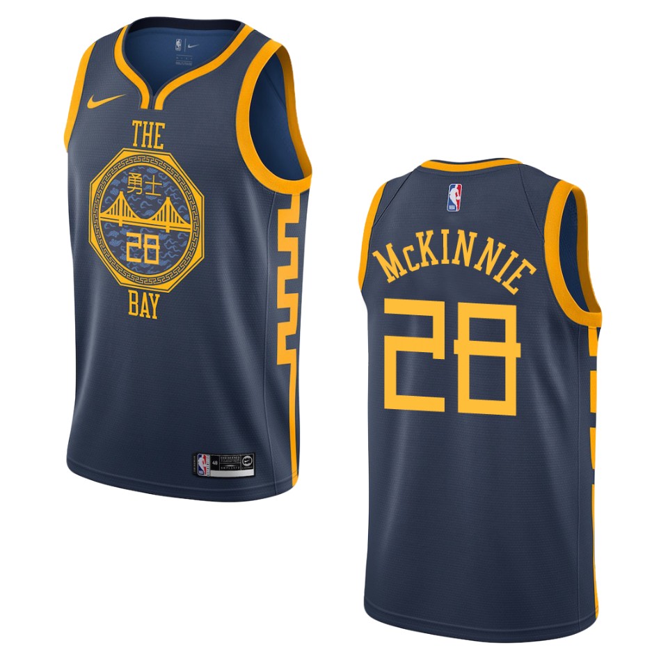 2019-20 Men Golden State Warriors #28 Alfonzo Mckinnie City Edition Swingman Basketball Jersey - Navy