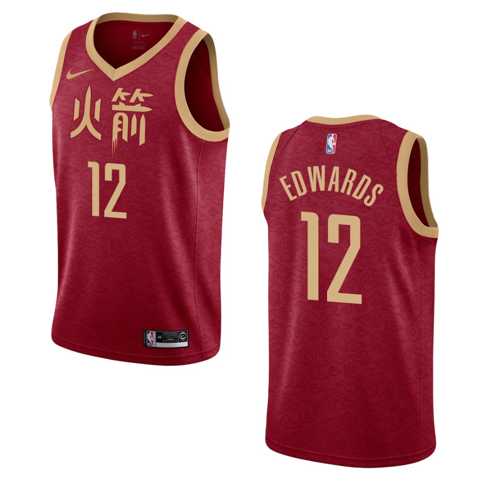 2019-20 Men Houston Rockets #12 Vincent Edwards City Swingman Basketball Jersey - Red
