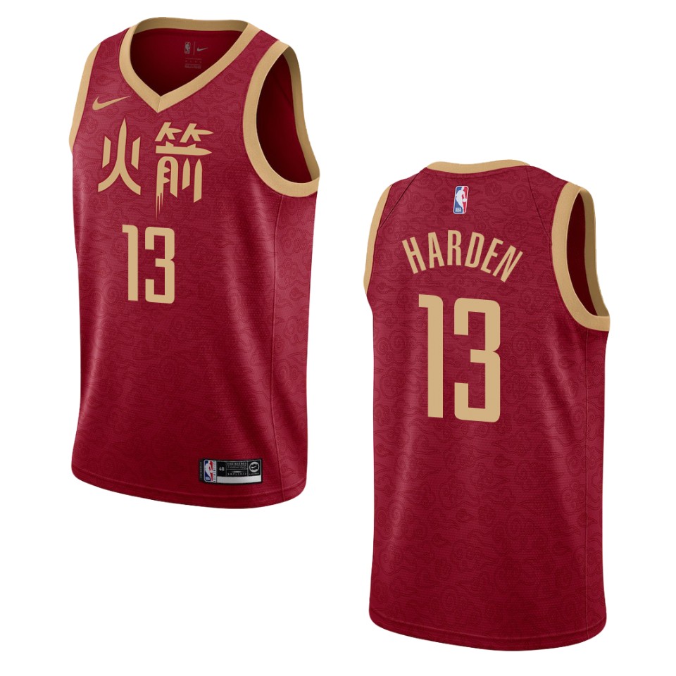 2019-20 Men Houston Rockets #13 James Harden City Swingman Basketball Jersey - Red