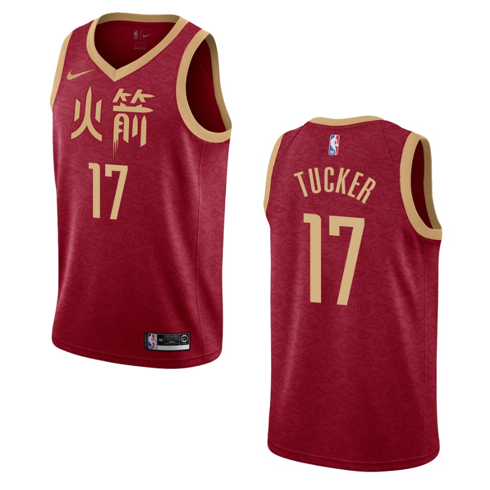 2019-20 Men Houston Rockets #17 P.j. Tucker City Swingman Basketball Jersey - Red