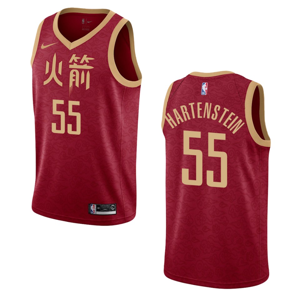 2019-20 Men Houston Rockets #55 Isaiah Hartenstein City Swingman Basketball Jersey - Red