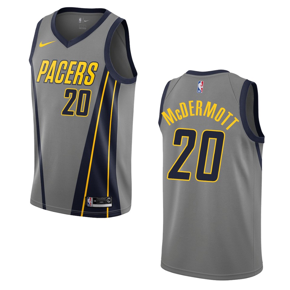 2019-20 Men Indiana Pacers #20 Doug Mcdermott City Swingman Basketball Jersey - Gray