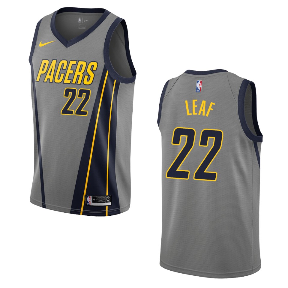 2019-20 Men Indiana Pacers #22 T. J. Leaf City Swingman Basketball Jersey - Gray