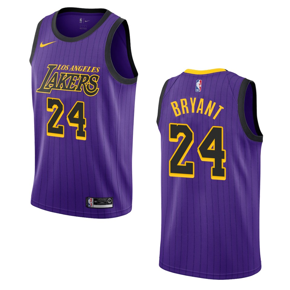 2019-20 Men Los Angeles Lakers #24 Kobe Bryant City Edition Swingman Basketball Jersey - Purple
