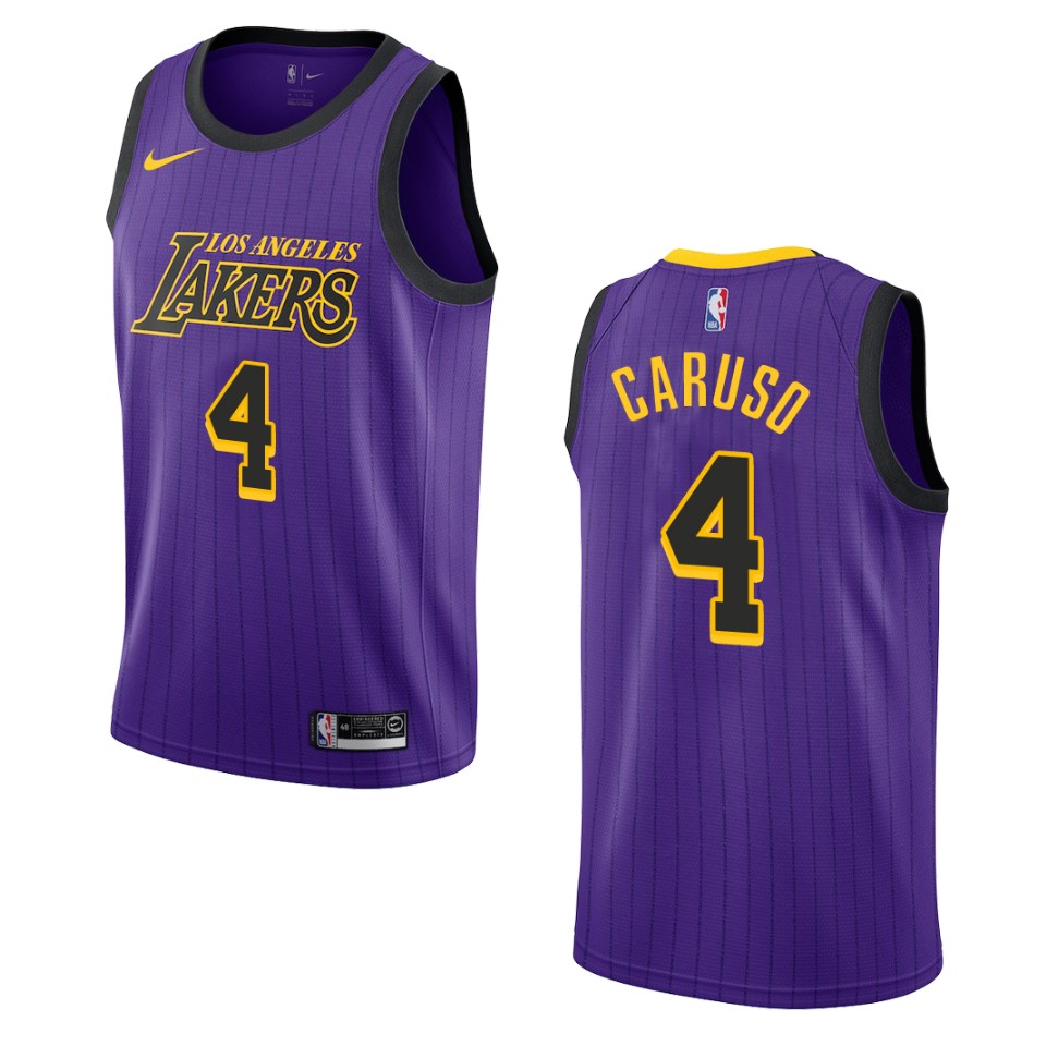 2019-20 Men Los Angeles Lakers #4 Alex Caruso City Edition Swingman Basketball Jersey - Purple