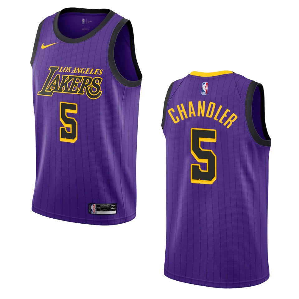 2019-20 Men Los Angeles Lakers #5 Tyson Chandler City Edition Swingman Basketball Jersey - Purple
