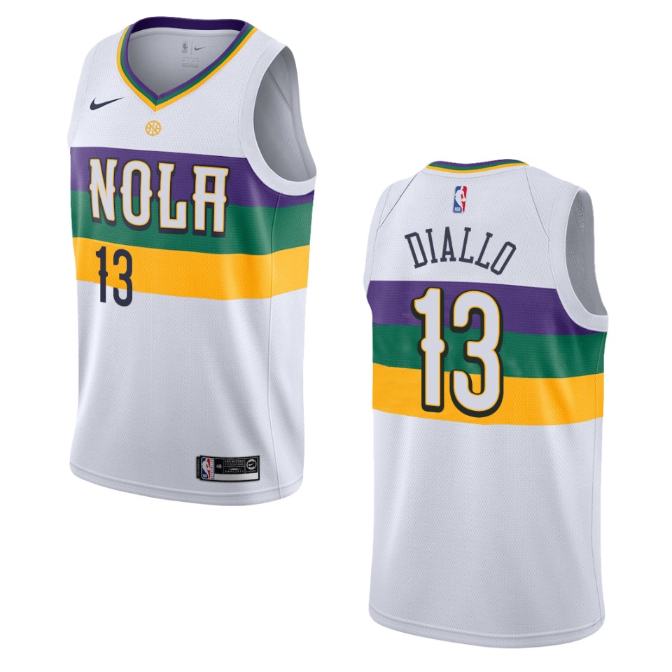 2019-20 Men New Orleans Pelicans #13 Cheick Diallo City Edition Swingman Basketball Jersey - White