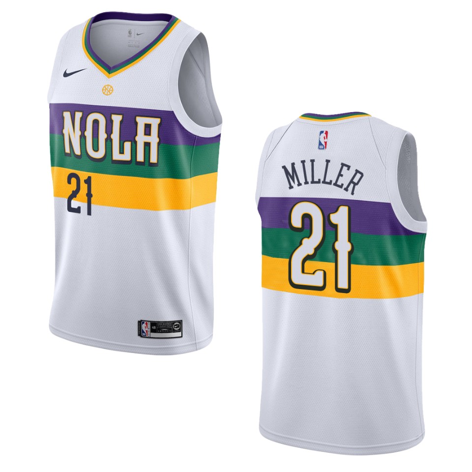 2019-20 Men New Orleans Pelicans #21 Darius Miller City Edition Swingman Basketball Jersey - White