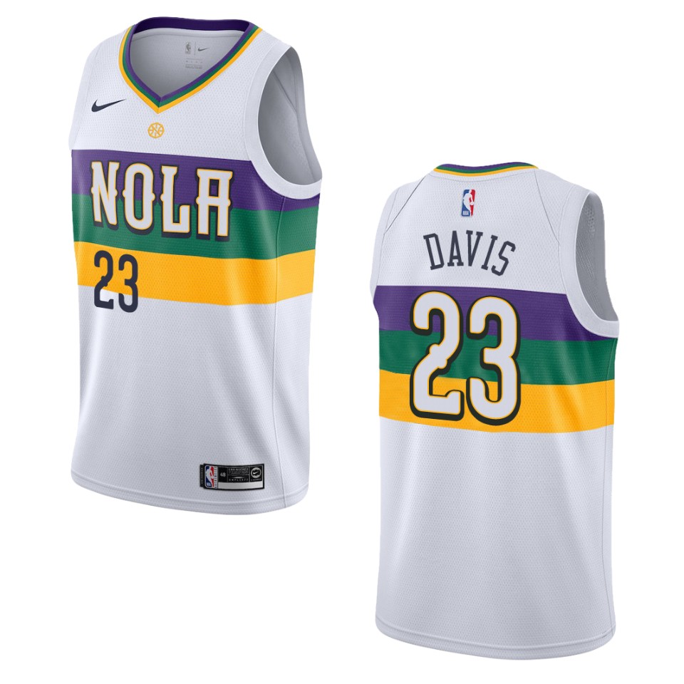 2019-20 Men New Orleans Pelicans #23 Anthony Davis City Edition Swingman Basketball Jersey - White