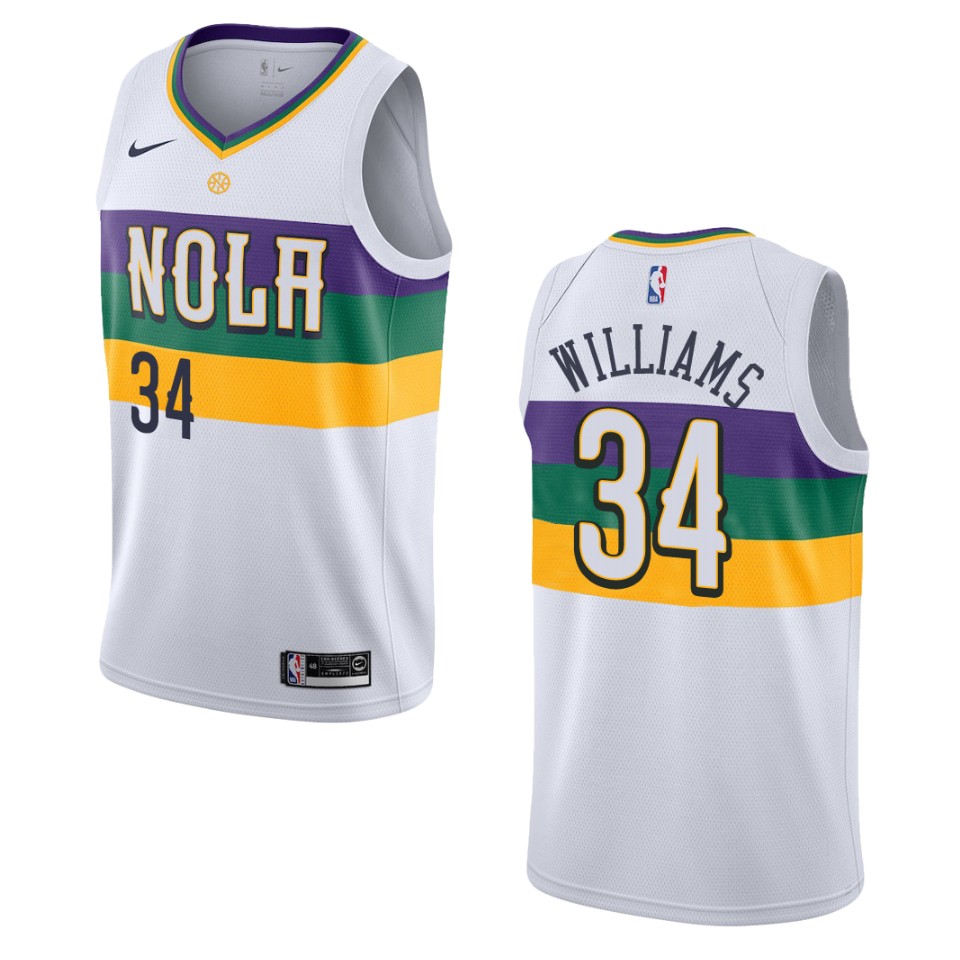 2019-20 Men New Orleans Pelicans #34 Kenrich Williams City Edition Swingman Basketball Jersey - White