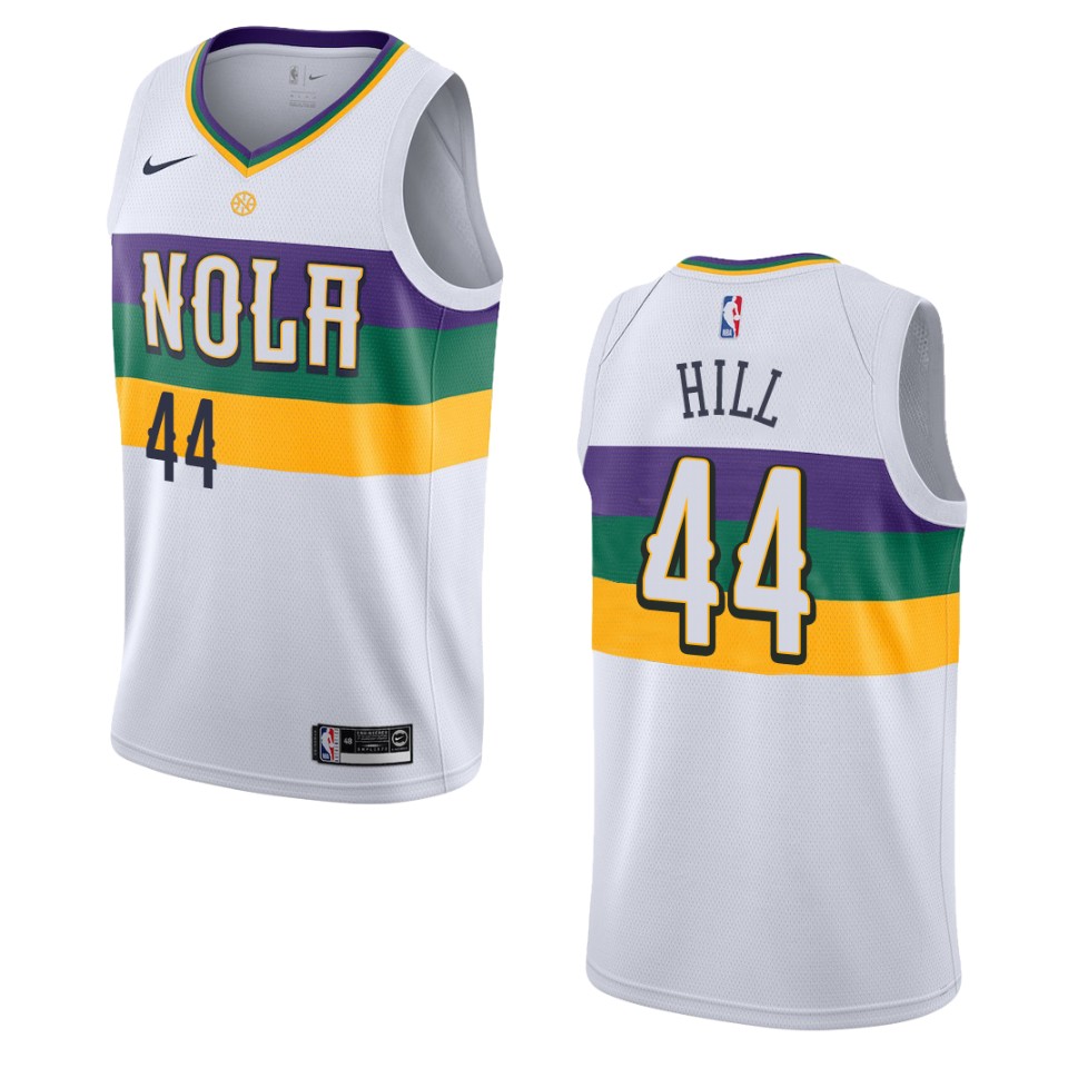 2019-20 Men New Orleans Pelicans #44 Solomon Hill City Edition Swingman Basketball Jersey - White