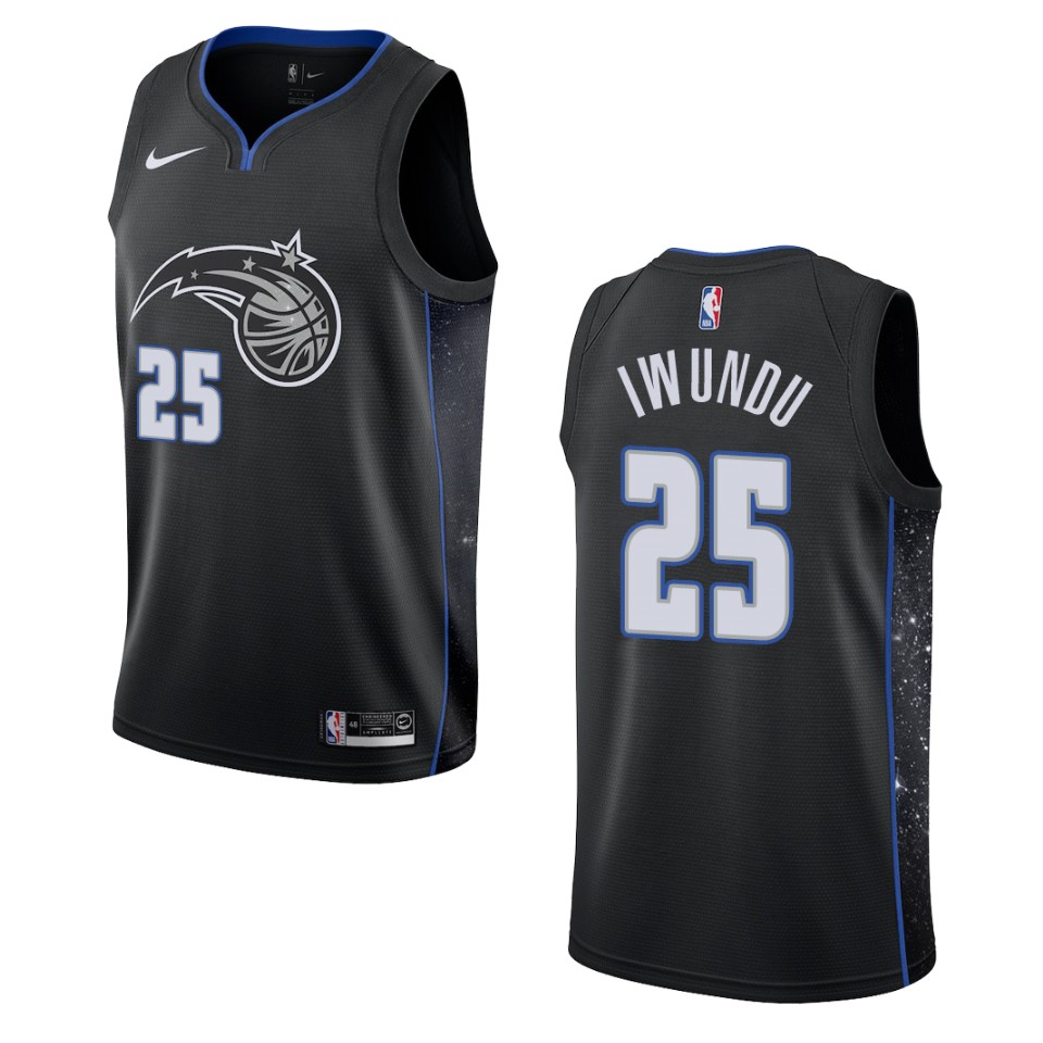 2019-20 Men Orlando Magic #25 Wesley Iwundu City Edition Swingman Basketball Jersey - Black