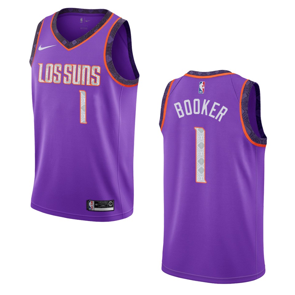 2019-20 Men Phoenix Suns #1 Devin Booker City Edition Swingman Basketball Jersey - Purple