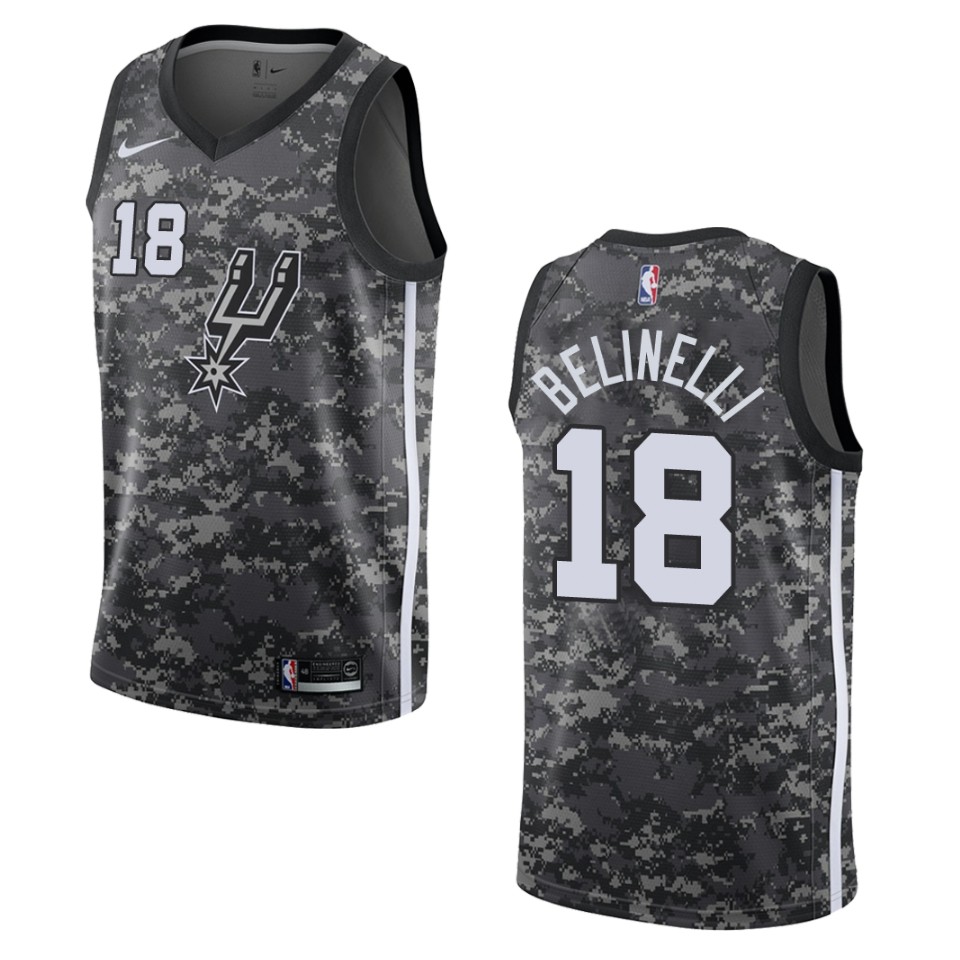2019-20 Men San Antonio Spurs #18 Marco Belinelli City Edition Swingman Basketball Jersey - Camo