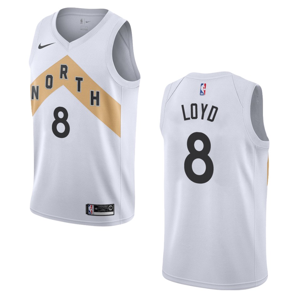 2019-20 Men Toronto Raptors #8 Jordan Loyd City Edition Swingman Jersey - White