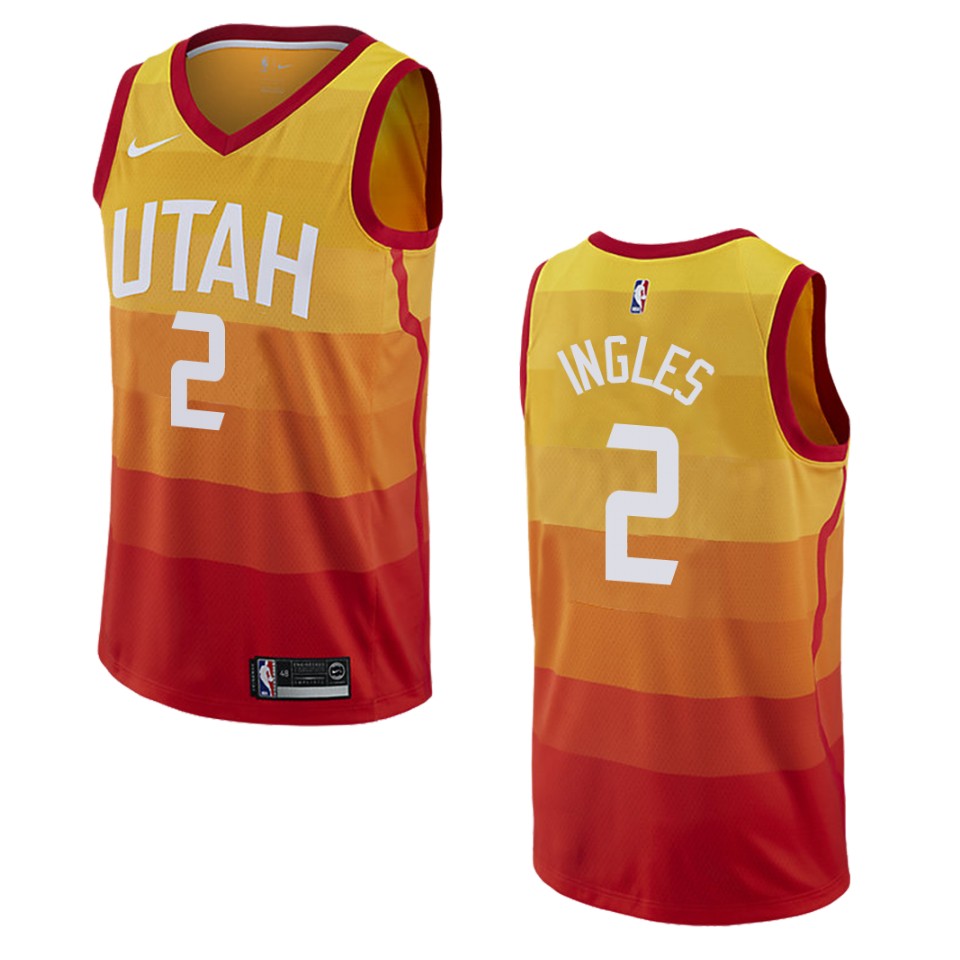 2019-20 Men Utah Jazz #2 Joe Ingles City Edition Swingman Jersey - Red