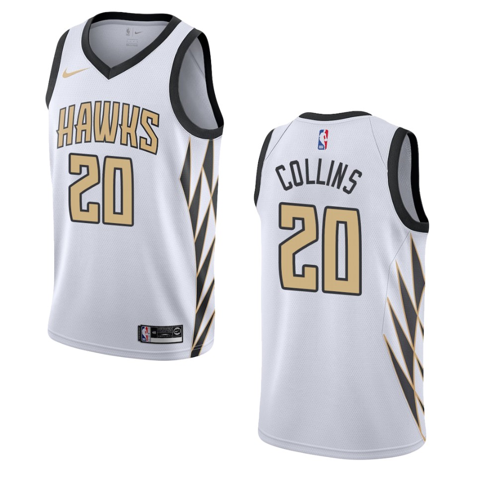 2019-20 Men's Atlanta Hawks #20 John Collins City Swingman Jersey - White