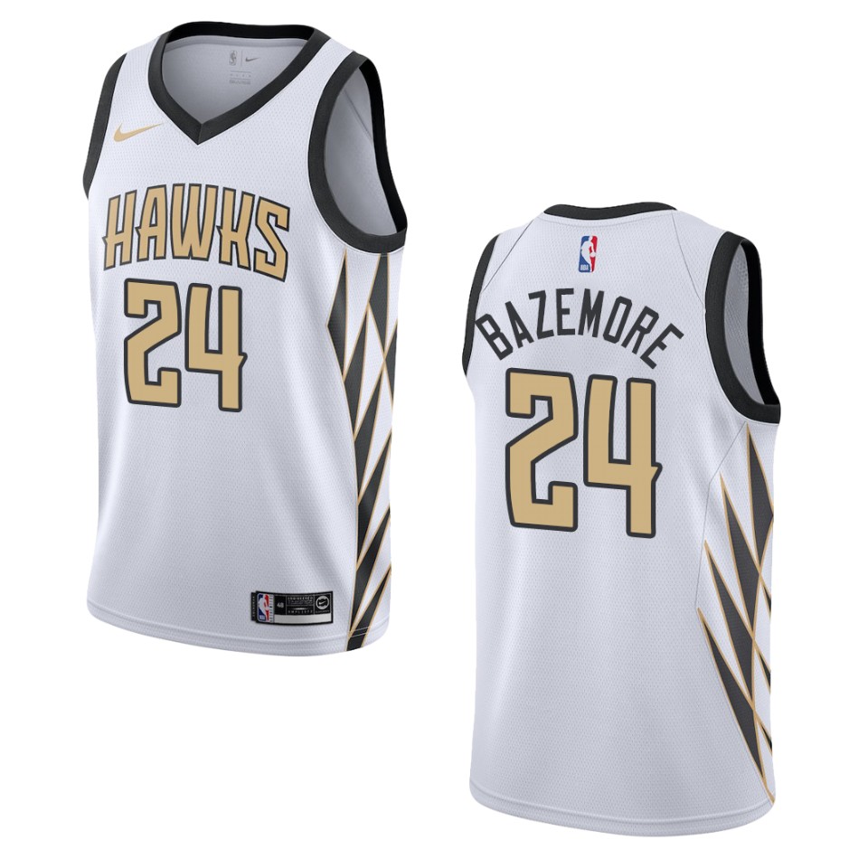 2019-20 Men's Atlanta Hawks #24 Kent Bazemore City Swingman Jersey - White