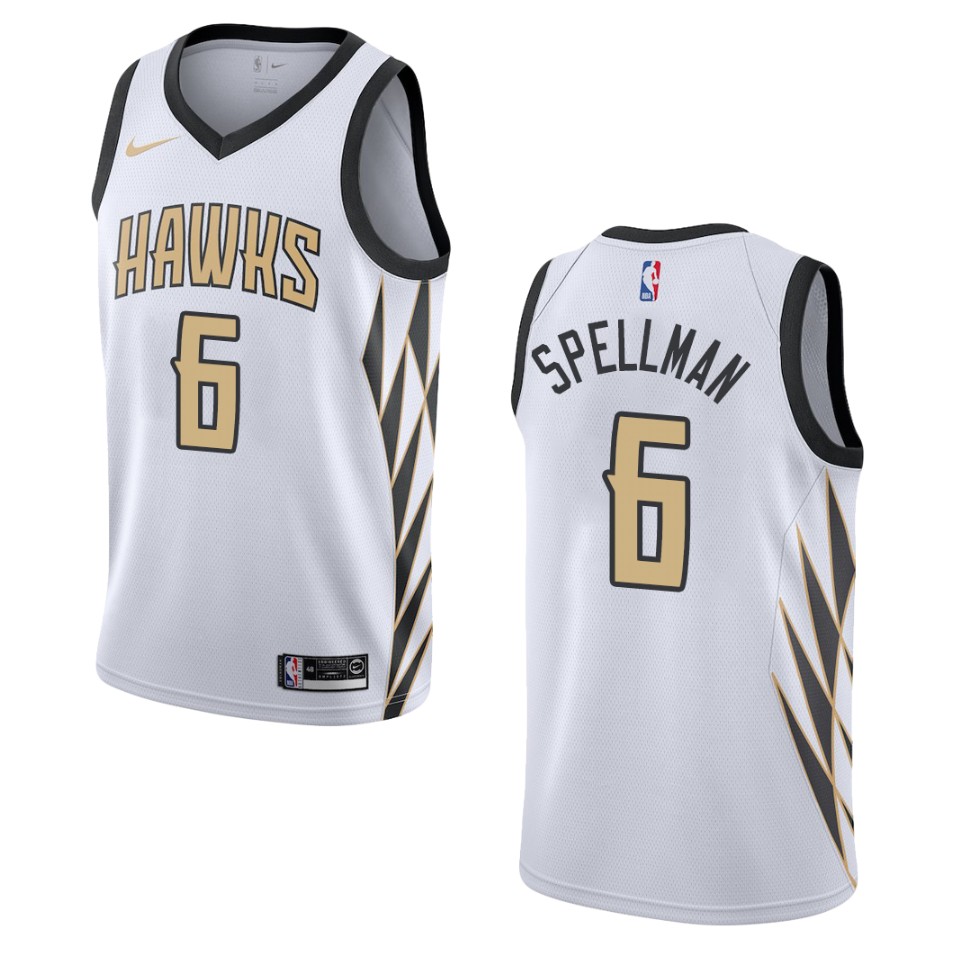2019-20 Men's Atlanta Hawks #6 Omari Spellman City Swingman Jersey - White