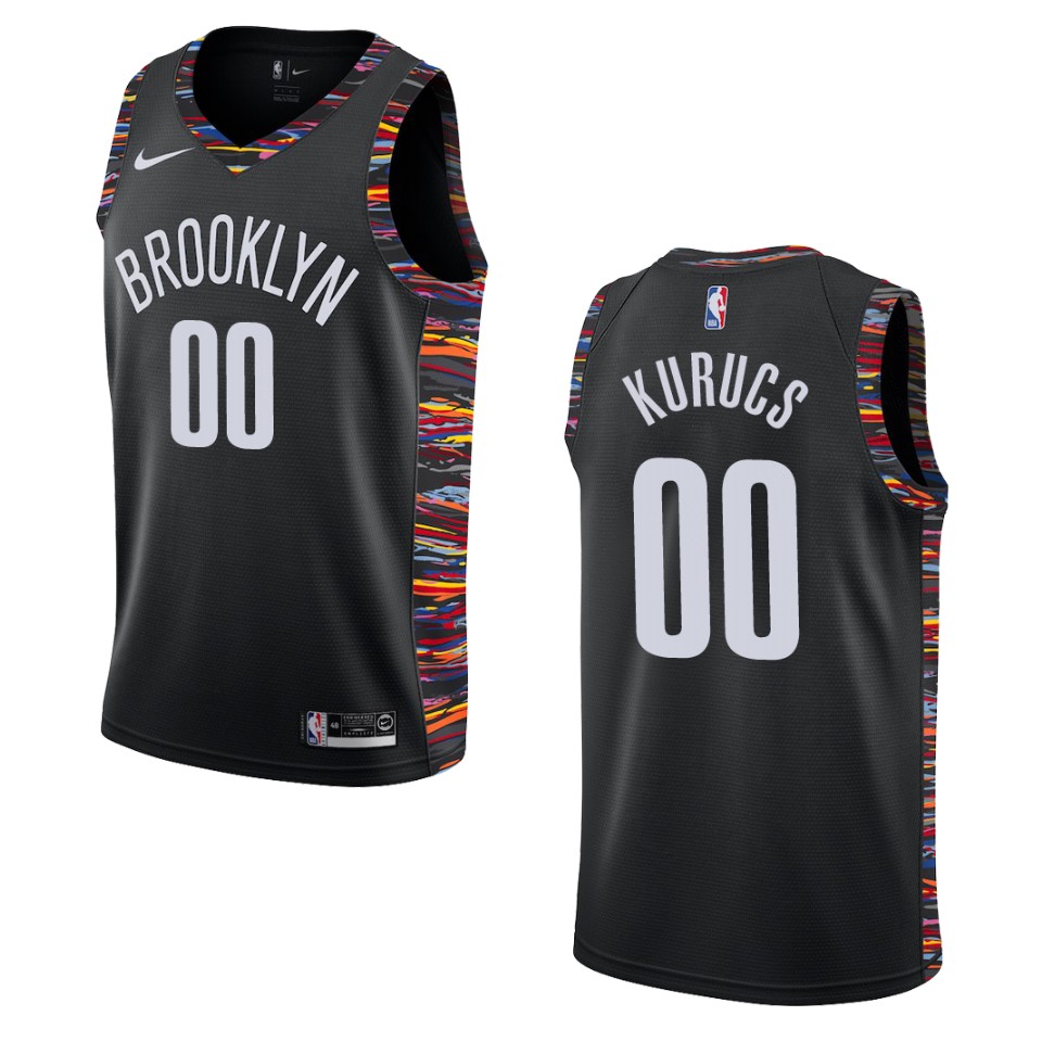 2019-20 Men's Brooklyn Nets #00 Rodions Kurucs City Edition Swingman Basketball Jersey - Black
