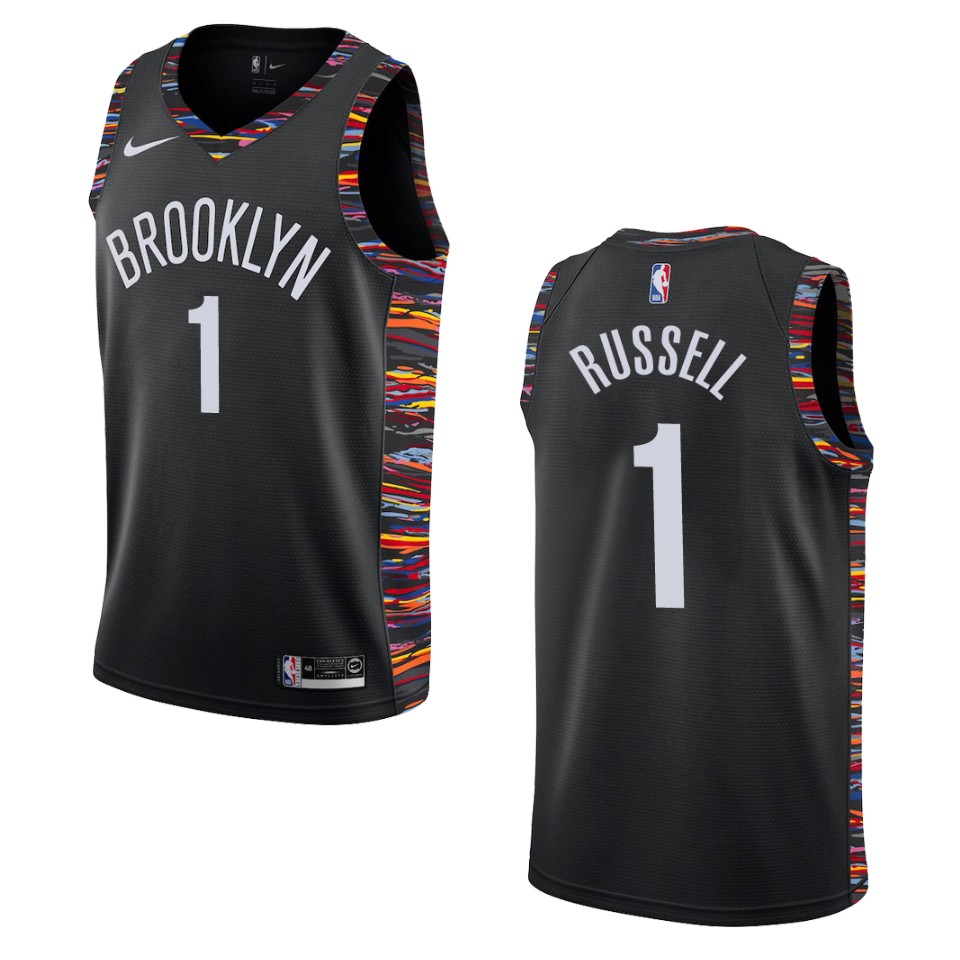 2019-20 Men's Brooklyn Nets #1 D'angelo Russell City Edition Swingman Basketball Jersey - Black