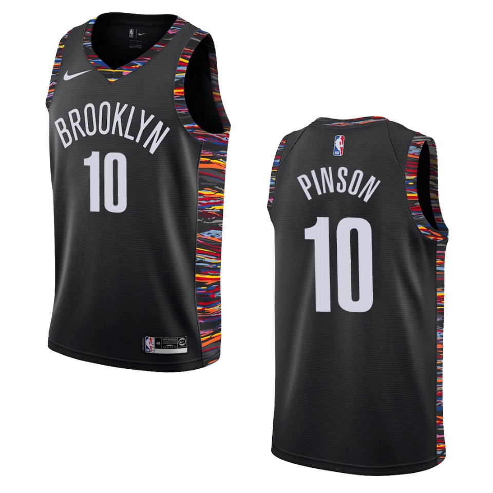 2019-20 Men's Brooklyn Nets #10 Theo Pinson City Edition Swingman Basketball Jersey - Black