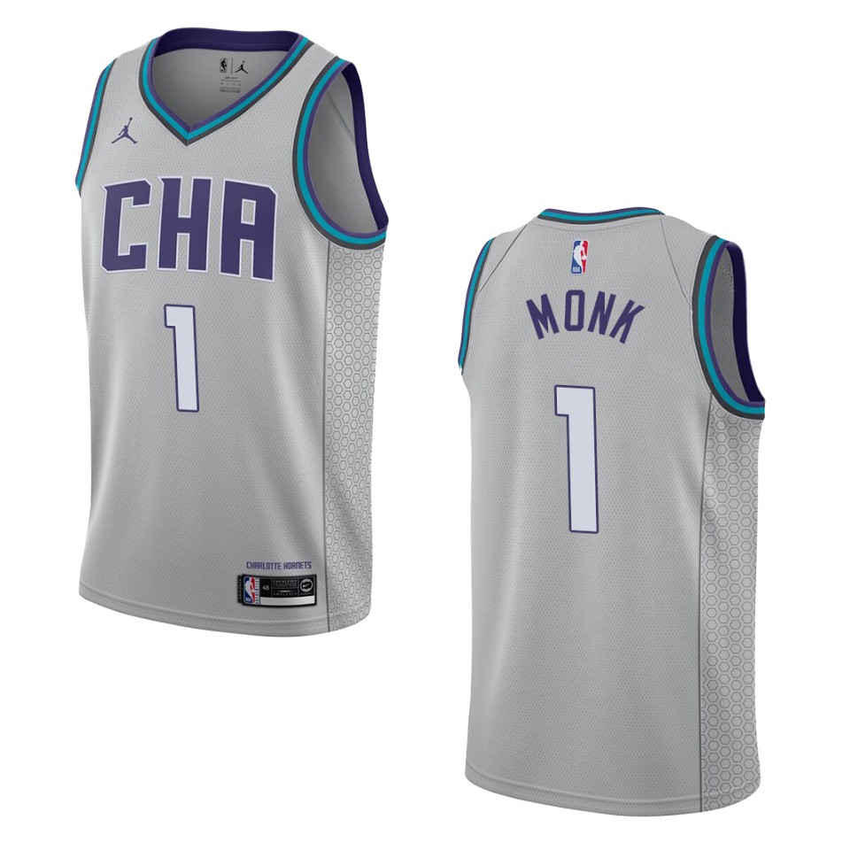 2019-20 Men's Charlotte Hornets #1 Malik Monk City Edition Swingman Basketball Jersey - Gray
