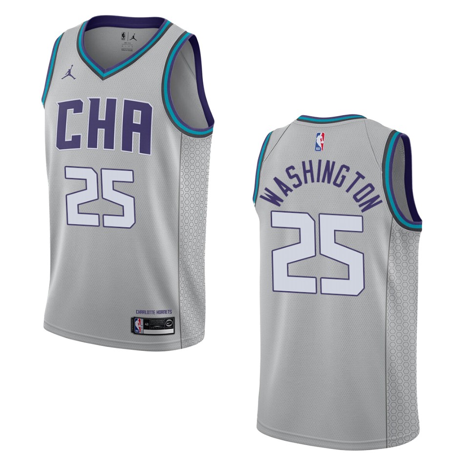 2019-20 Men's Charlotte Hornets #25 P.j. Washington City Edition Swingman Basketball Jersey - Gray