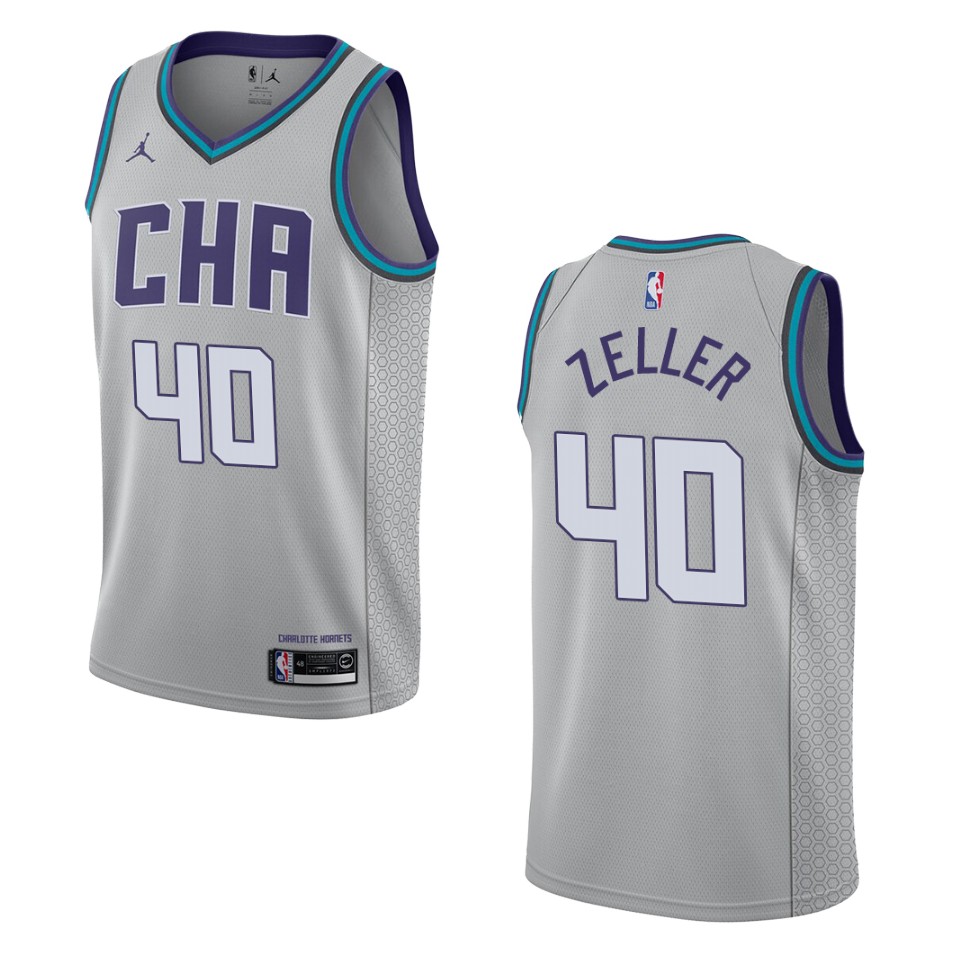 2019-20 Men's Charlotte Hornets #40 Cody Zeller City Edition Swingman Basketball Jersey - Gray