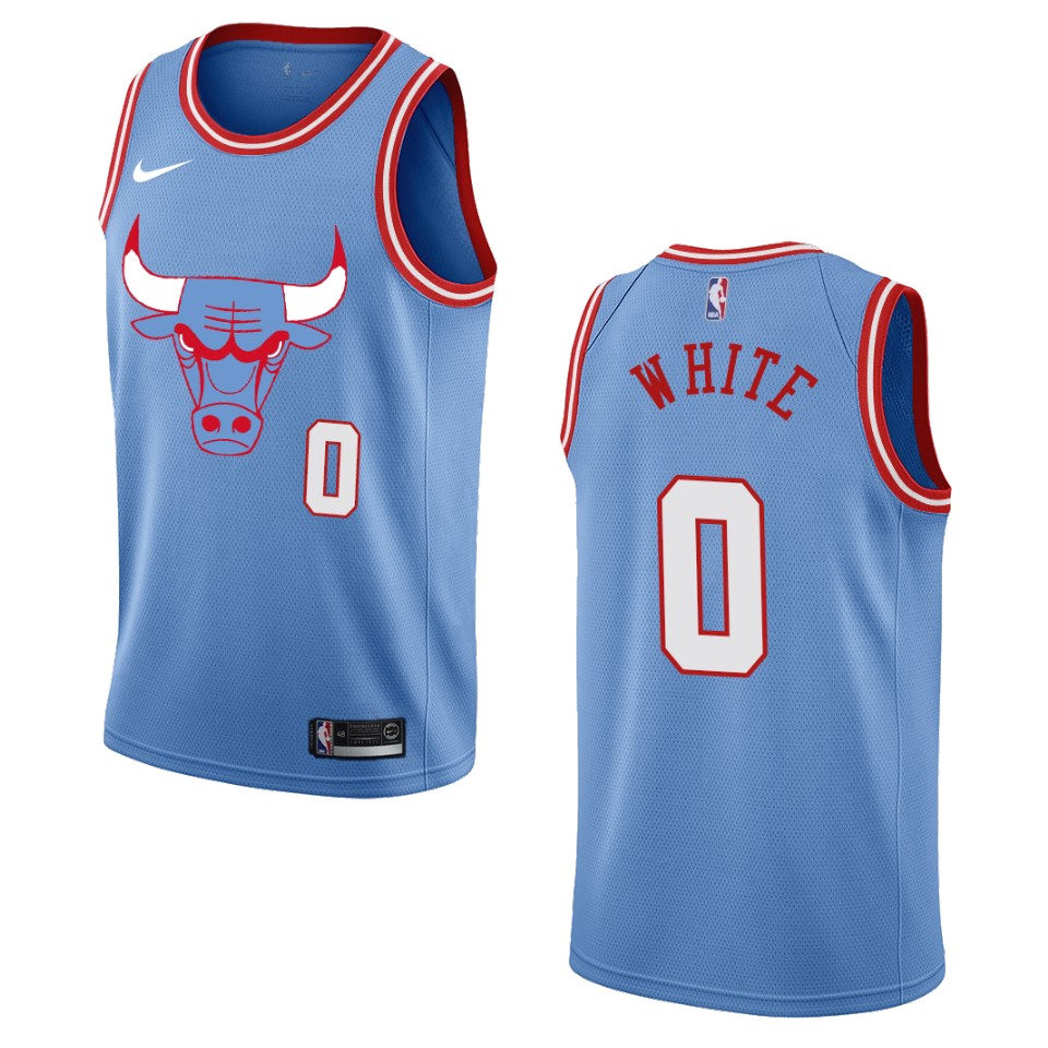 2019-20 Men's Chicago Bulls #0 Coby White City Edition Swingman Basketball Jersey - Blue