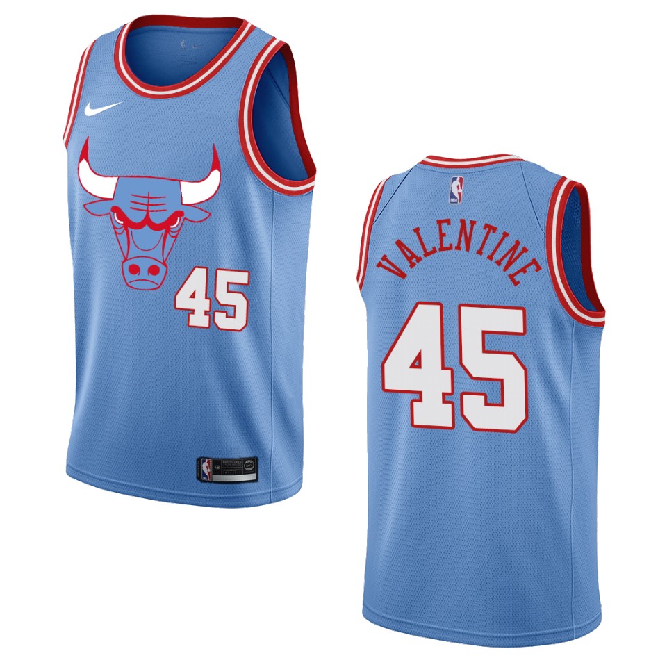 2019-20 Men's Chicago Bulls #45 Denzel Valentine City Edition Swingman Basketball Jersey - Blue