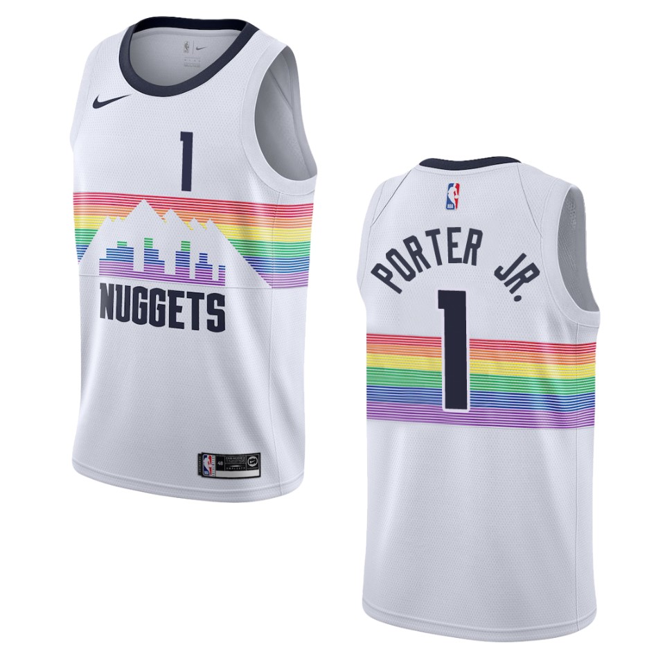 2019-20 Men's Denver Nuggets #1 Michael Porter Jr. City Swingman Basketball Jersey - White