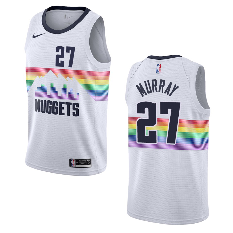 2019-20 Men's Denver Nuggets #27 Jamal Murray City Swingman Basketball Jersey - White