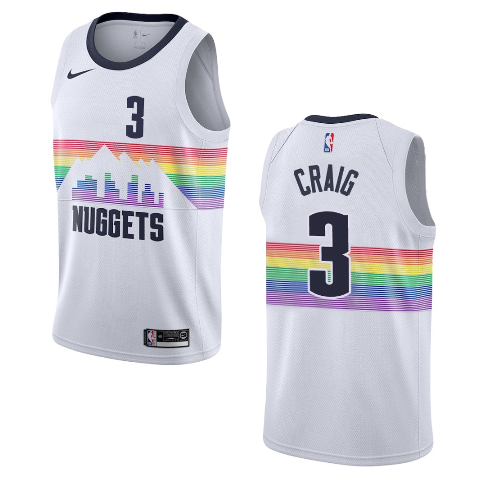 2019-20 Men's Denver Nuggets #3 Torrey Craig City Swingman Basketball Jersey - White