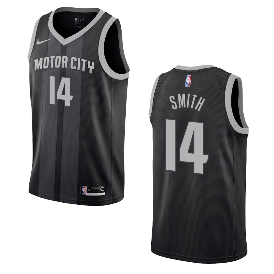 2019-20 Men's Detroit Pistons #14 Ish Smith City Swingman Basketball Jersey - Black