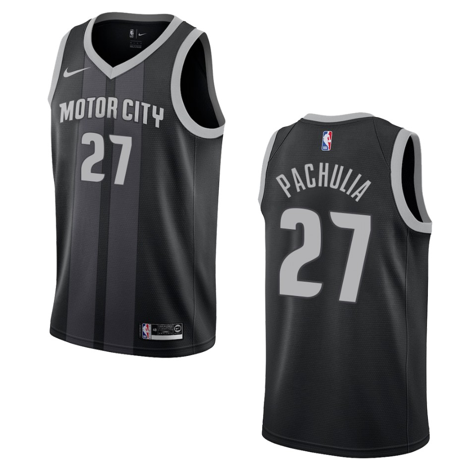 2019-20 Men's Detroit Pistons #27 Zaza Pachulia City Swingman Basketball Jersey - Black