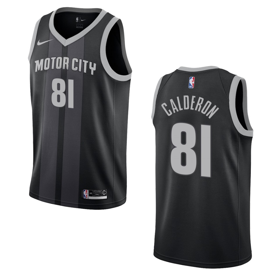 2019-20 Men's Detroit Pistons #81 Jose Calderon City Swingman Basketball Jersey - Black