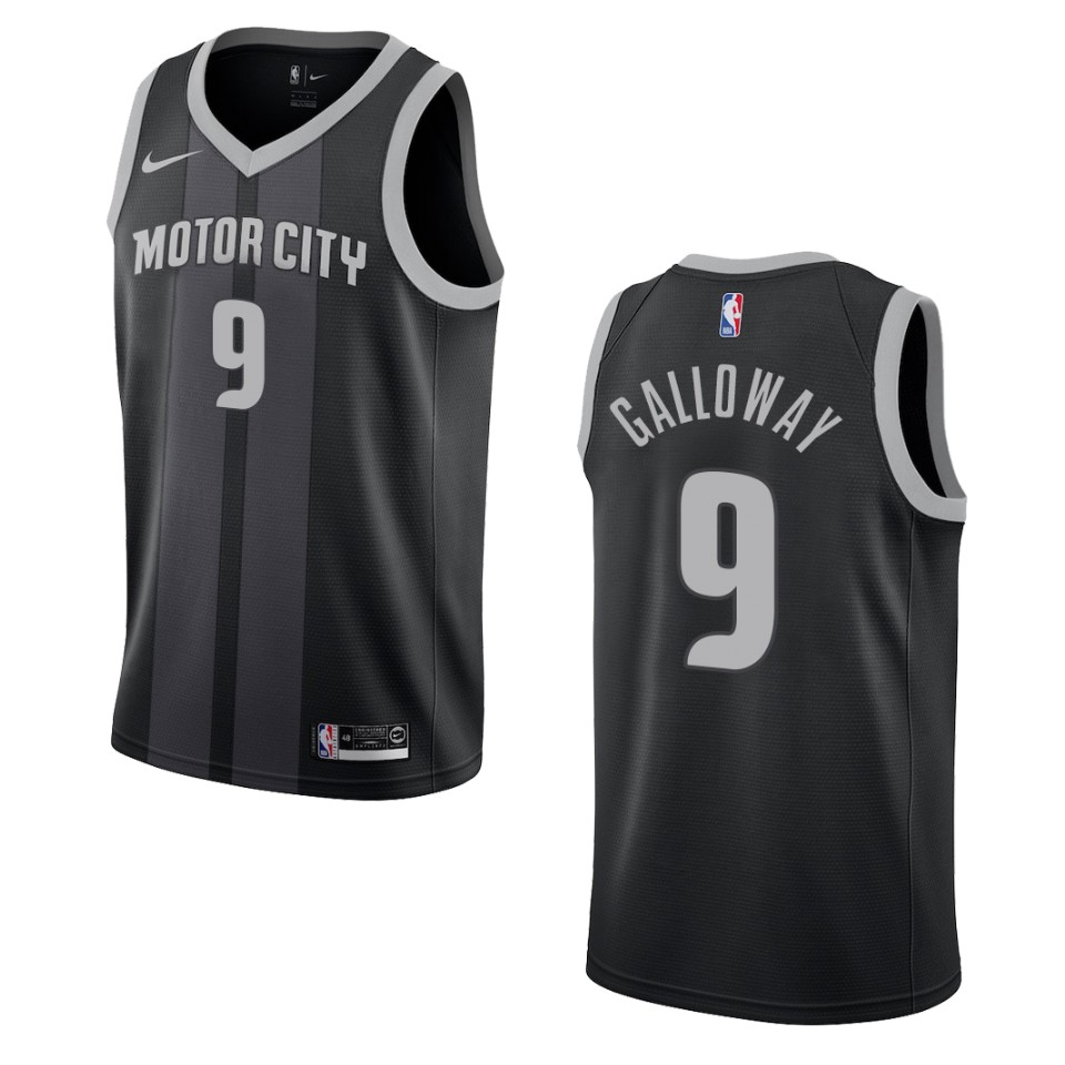 2019-20 Men's Detroit Pistons #9 Langston Galloway City Swingman Basketball Jersey - Black