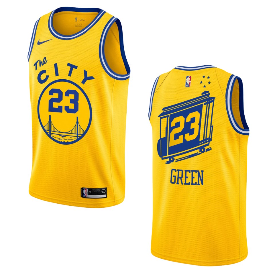 2019-20 Men's Golden State Warriors #23 Draymond Green Hardwood Classics Swingman Basketball Jersey - Gold