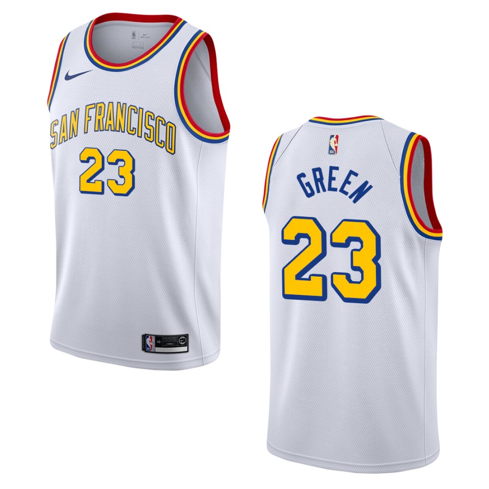 2019-20 Men's Golden State Warriors #23 Draymond Green Hardwood Classics Swingman Basketball Jersey - White